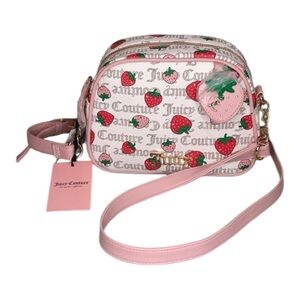 Juicy Couture Freshly Picked Strawberry Camera Crossbody Bag - Pecan White
